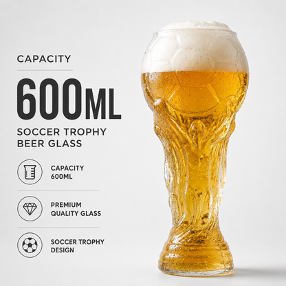 Soccer Trophy Beer Glass | Game Day Gift For Soccer Fans & Beer Lovers