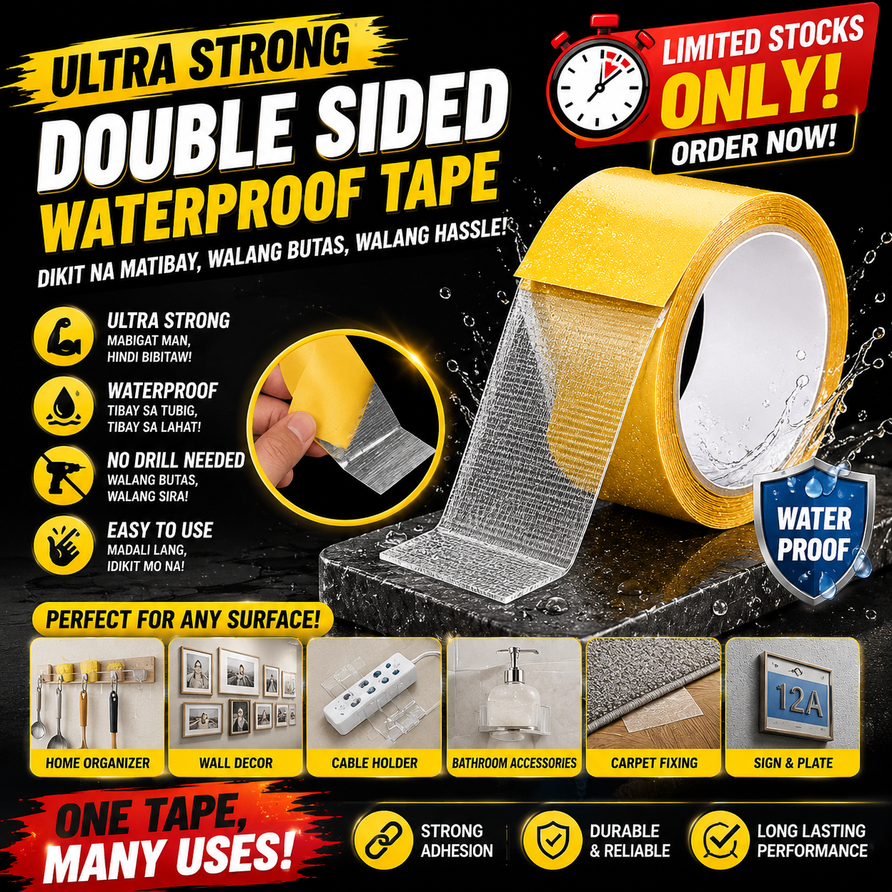 Box of Extra Strong Adhesive Waterproof Double-Sided Tape