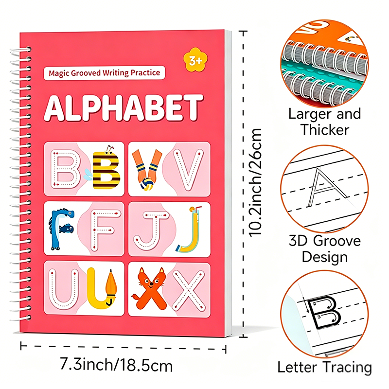 Kids Reusable Writing Workbook, Early Learning Gift