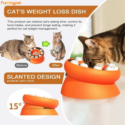 Cat Puzzle Slow Feeder Bowl