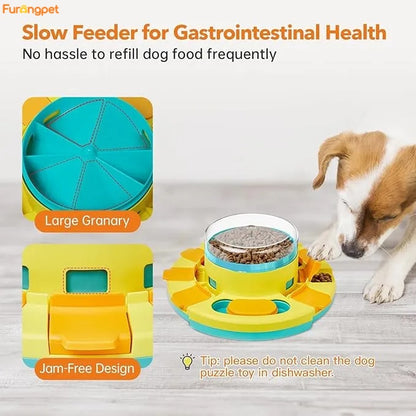 Furongpet🐶Interactive Slow Feeder Dog Bowl – 2-in-1 Puzzle Feeding Bowl for Mental Stimulation