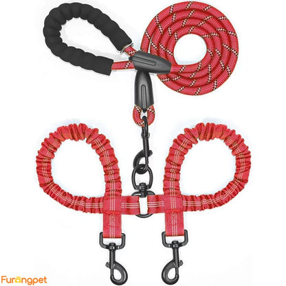 Dual Dog Leash – Shock‑Absorbing & No‑Tangle