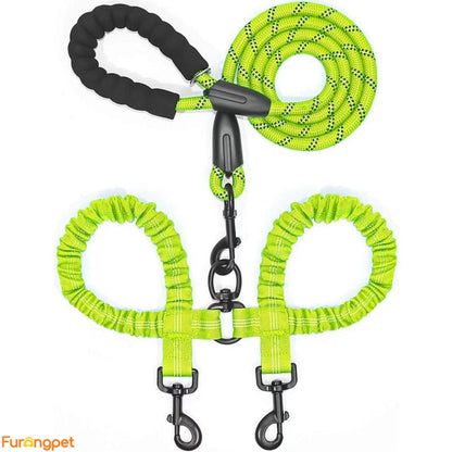 Dual Dog Leash – Shock‑Absorbing & No‑Tangle