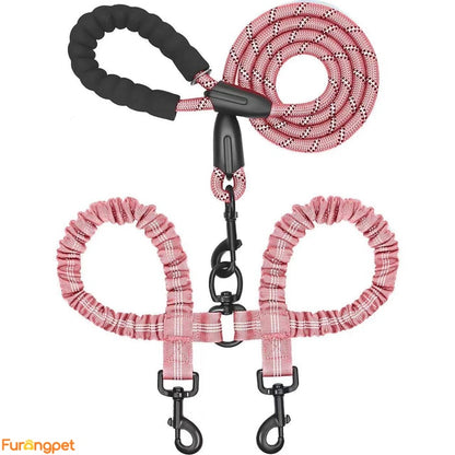 Dual Dog Leash – Shock‑Absorbing & No‑Tangle