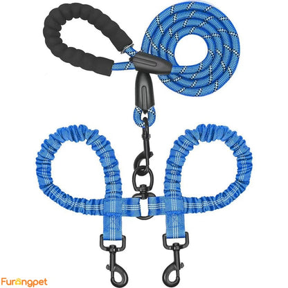 Dual Dog Leash – Shock‑Absorbing & No‑Tangle