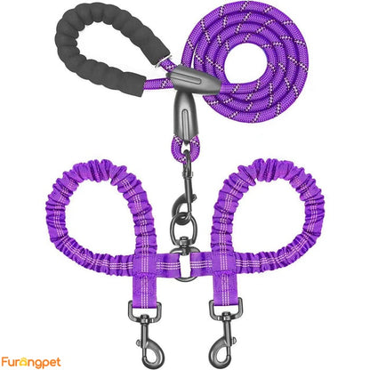 Dual Dog Leash – Shock‑Absorbing & No‑Tangle