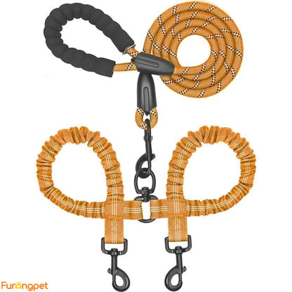 Dual Dog Leash – Shock‑Absorbing & No‑Tangle