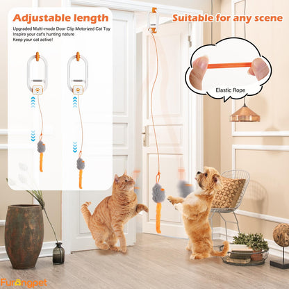 Interactive Electric Cat Teaser Spin Bounce Toy for Indoor Cats