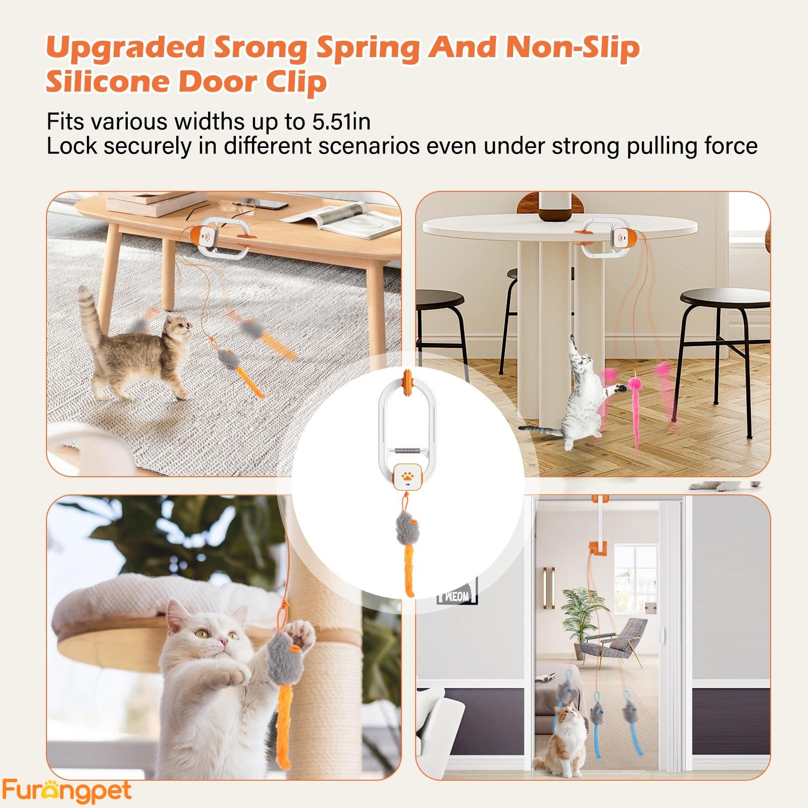 Interactive Electric Cat Teaser Spin Bounce Toy for Indoor Cats