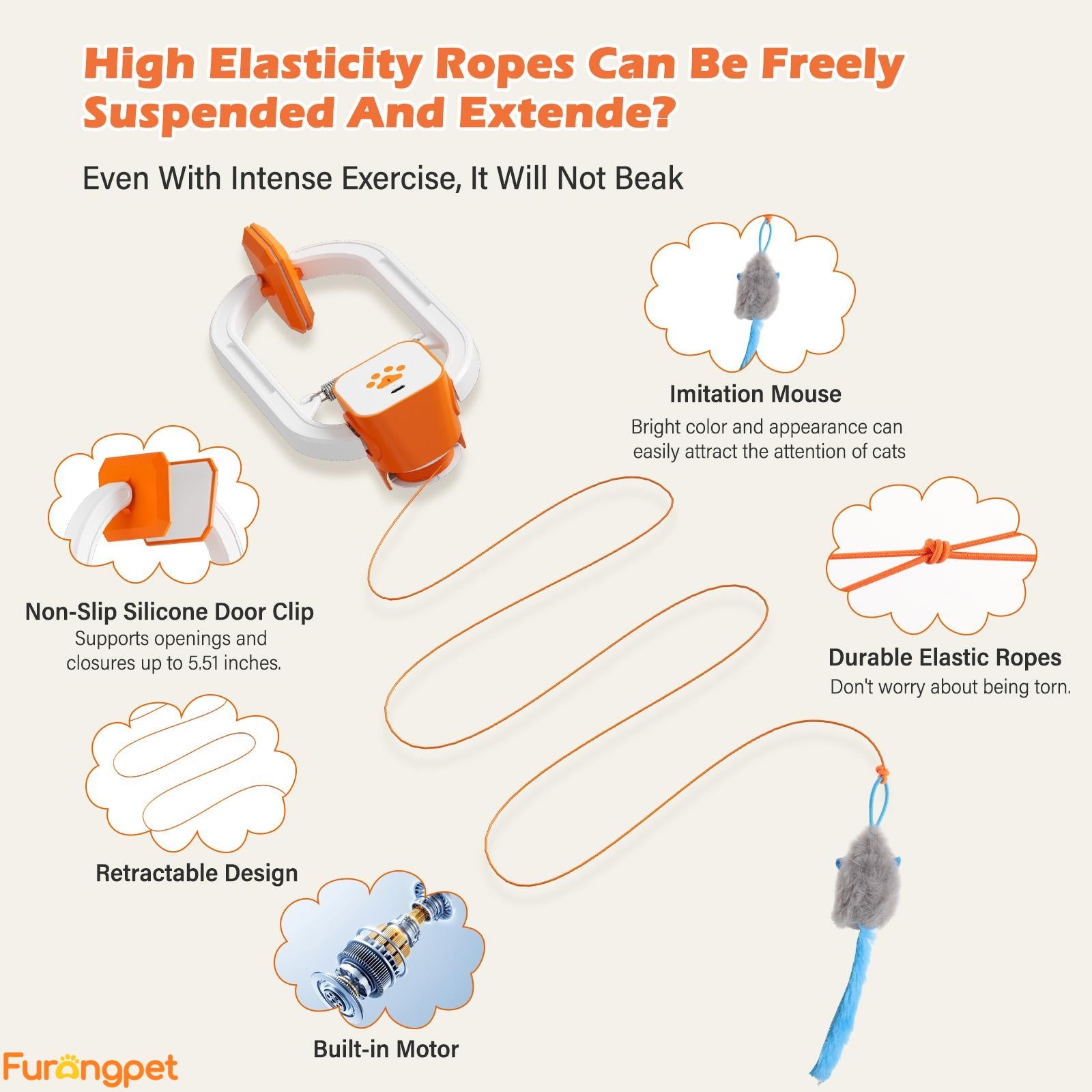 Interactive Electric Cat Teaser Spin Bounce Toy for Indoor Cats