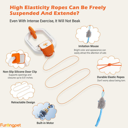 Interactive Electric Cat Teaser Spin Bounce Toy for Indoor Cats