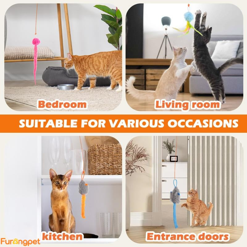 Interactive Electric Cat Teaser Spin Bounce Toy for Indoor Cats