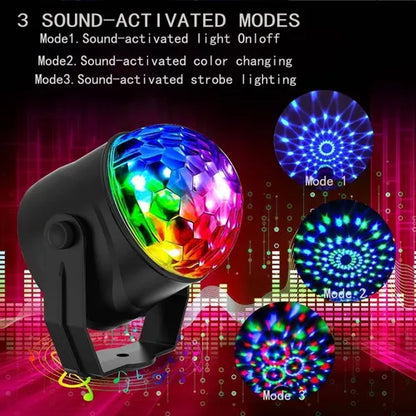 Ultra Low 1W Power Rotating LED Disco Ball with RGB Strobe Lighting Effect