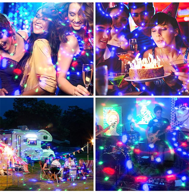 Ultra Low 1W Power Rotating LED Disco Ball with RGB Strobe Lighting Effect