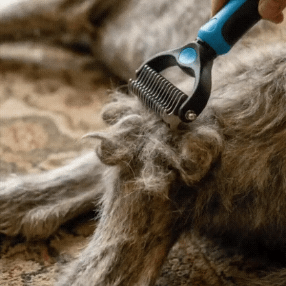 Double-Sided Dog Detangling & Deshedding Comb for Matted Hair