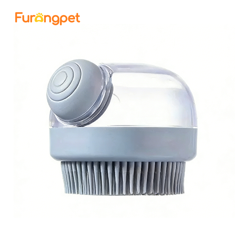 Dog Bath Brush with Soap Dispenser Silicone Bristle Pet