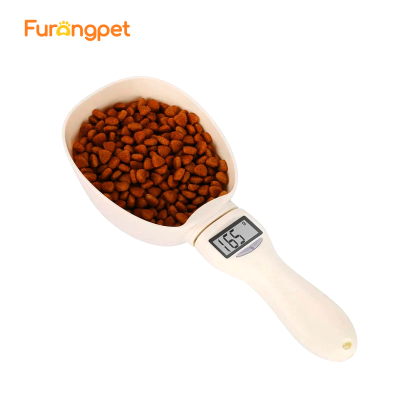 Electronic pet food measuring scoop