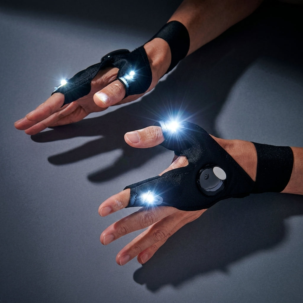 Hands-Free LED Work Gloves