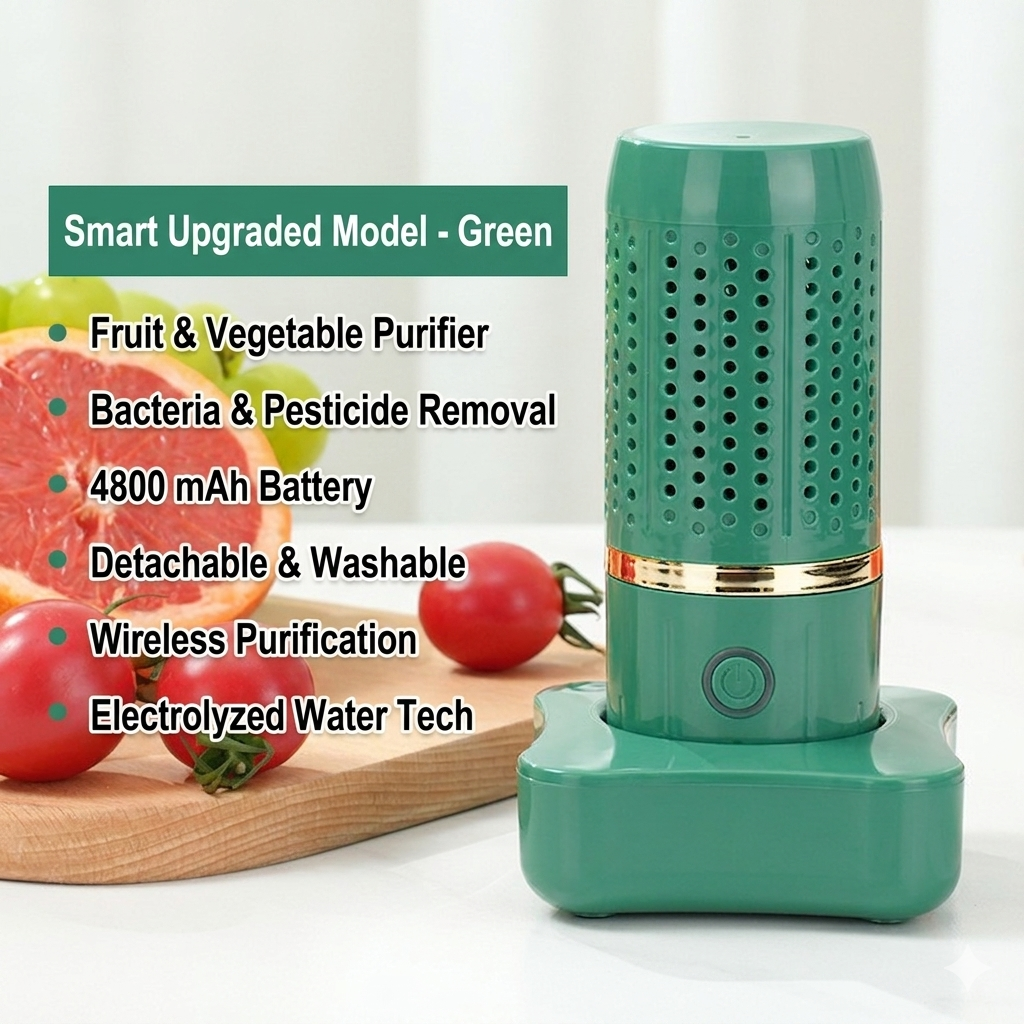 Deep Clean Fruits & Veggies | Rechargeable Food Purification Capsule