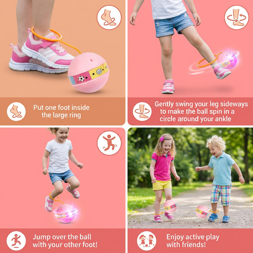 LED Ankle Skip Jump Ball for Kids