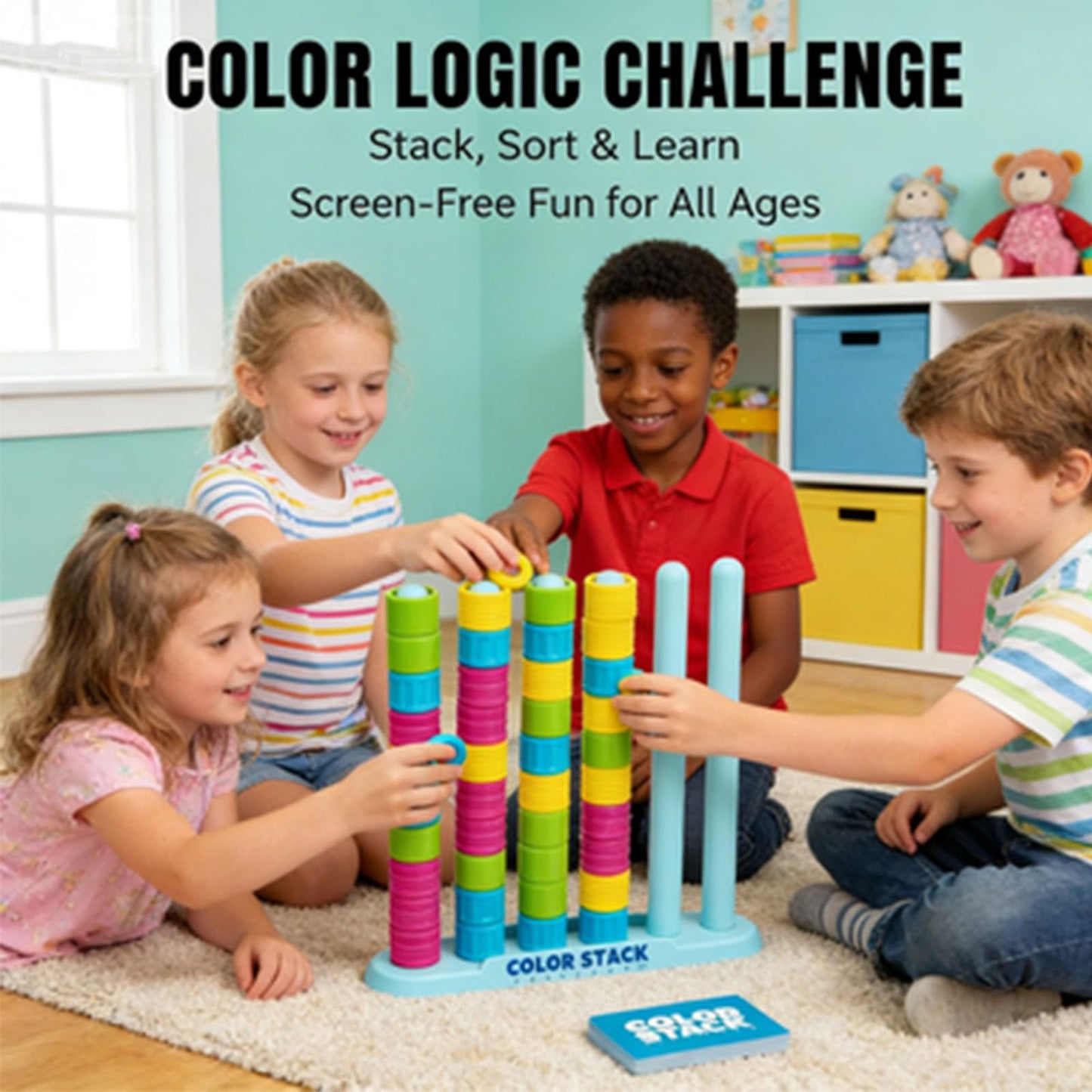 Color Matching Stacking Game — Educational Party Game Toy
