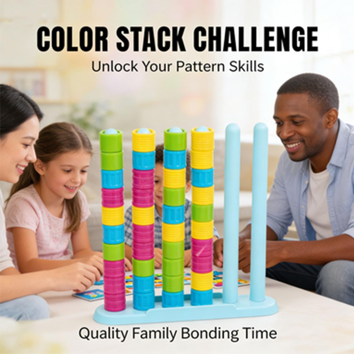 Color Matching Stacking Game — Educational Party Game Toy
