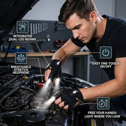 Hands-Free LED Work Gloves