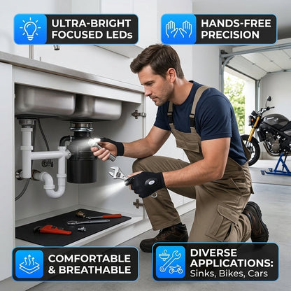Hands-Free LED Work Gloves