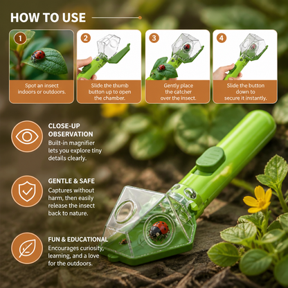 Outdoor Exploration Bug Catcher Featuring 6X Magnifier for Kids Insect Viewing