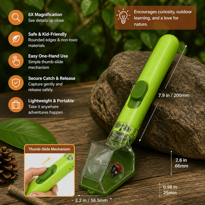Outdoor Exploration Bug Catcher Featuring 6X Magnifier for Kids Insect Viewing