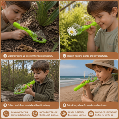Outdoor Exploration Bug Catcher Featuring 6X Magnifier for Kids Insect Viewing