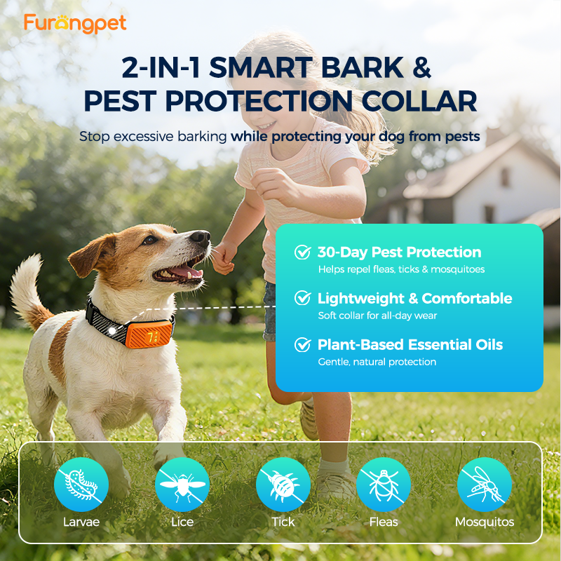 Furongpet™ Smart No Bark Collar for Dogs – Rechargeable Waterproof Bark Control