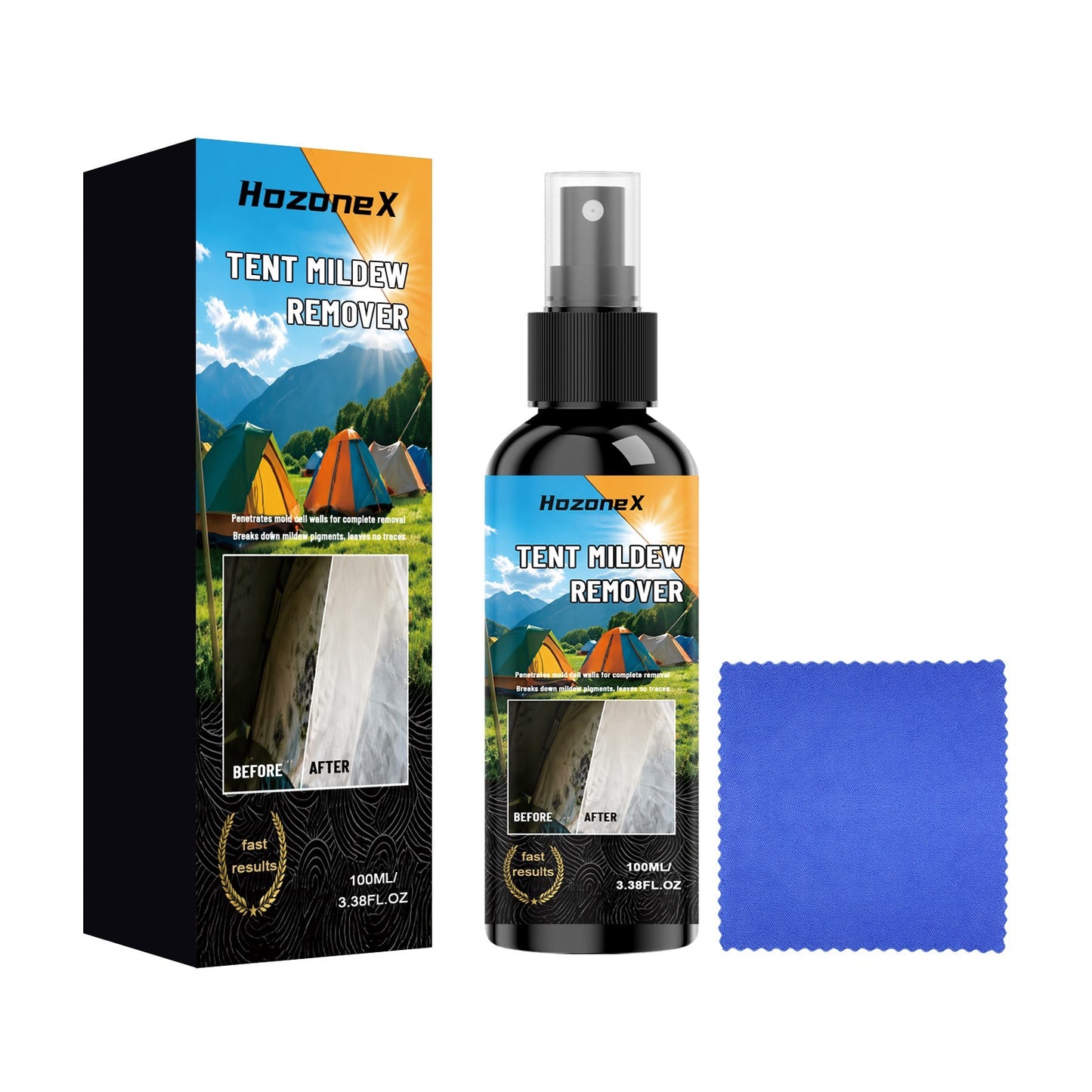 Spray & Wipe Outdoor Mold Mildew Cleaner, Eco Safe, Preserves Waterproofing