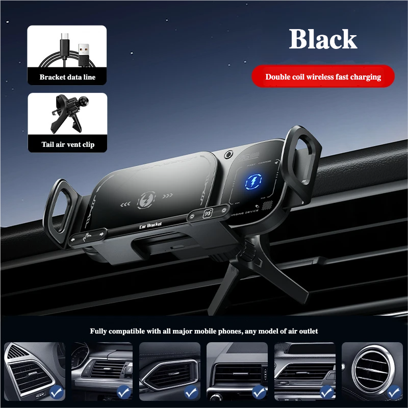 VNSPORT 360° Rotating 15W Wireless Car Charger Mount