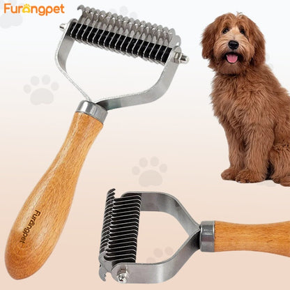 Deep Detangling Dematting Brush for Thick Curly Dog Coats