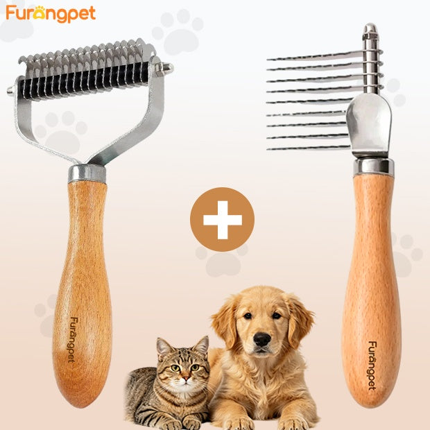 Deep Detangling Dematting Brush for Thick Curly Dog Coats