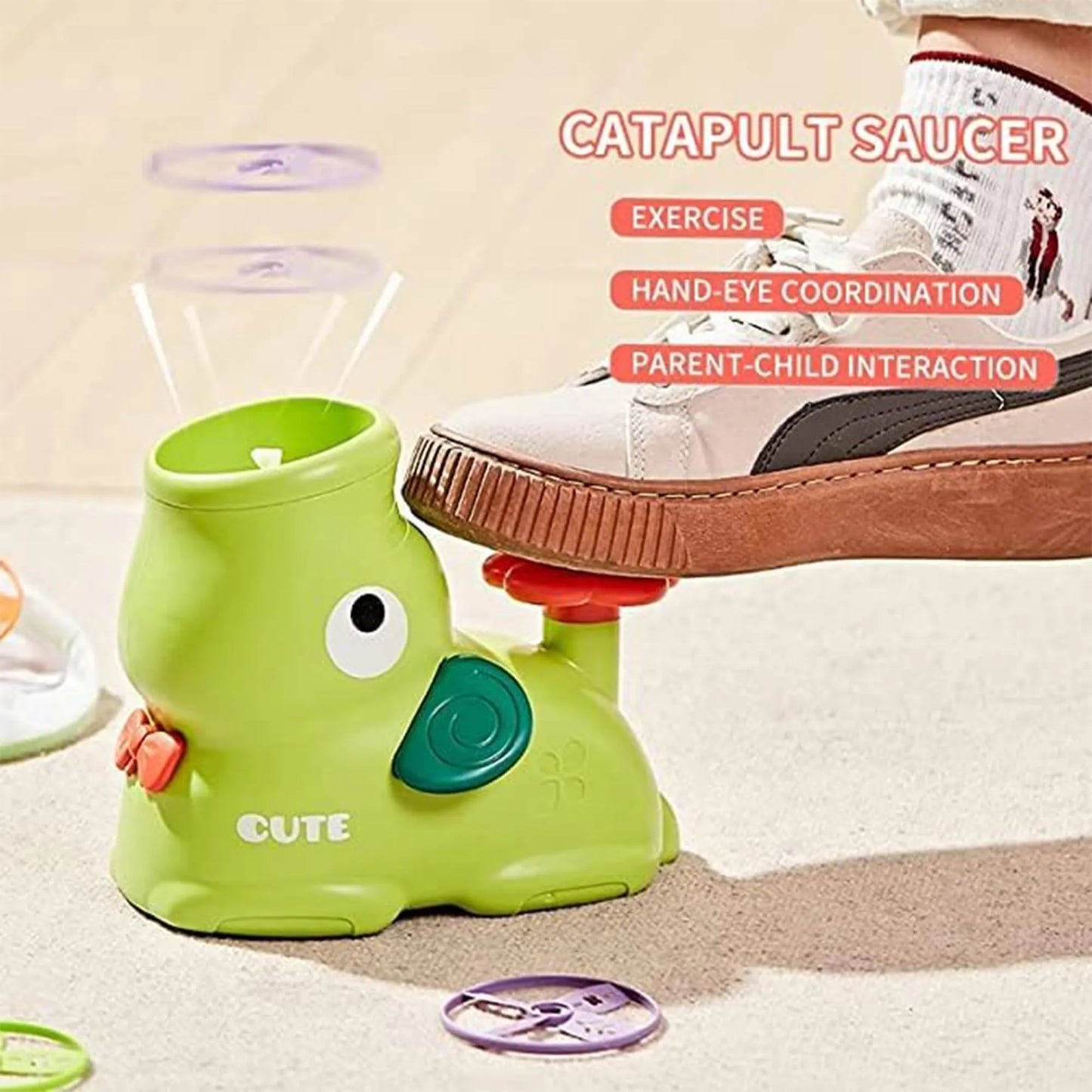 Flying Disc Launcher Elephant Toy