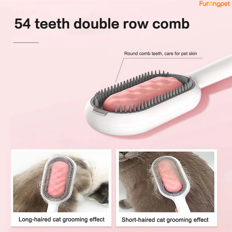 3-in-1 Pet Brush with Water Tank for Cats & Dogs