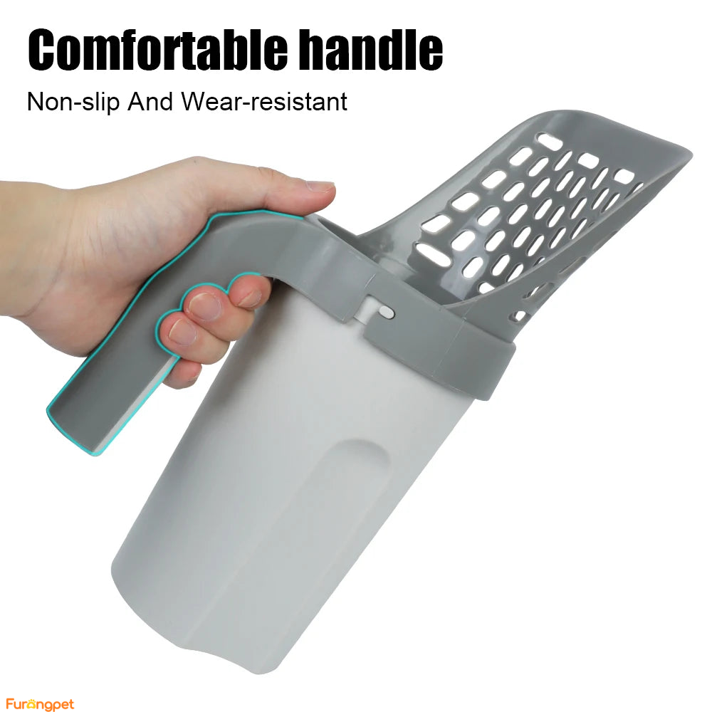 Self-Cleaning Cat Litter Scoop with Integrated Waste Bin