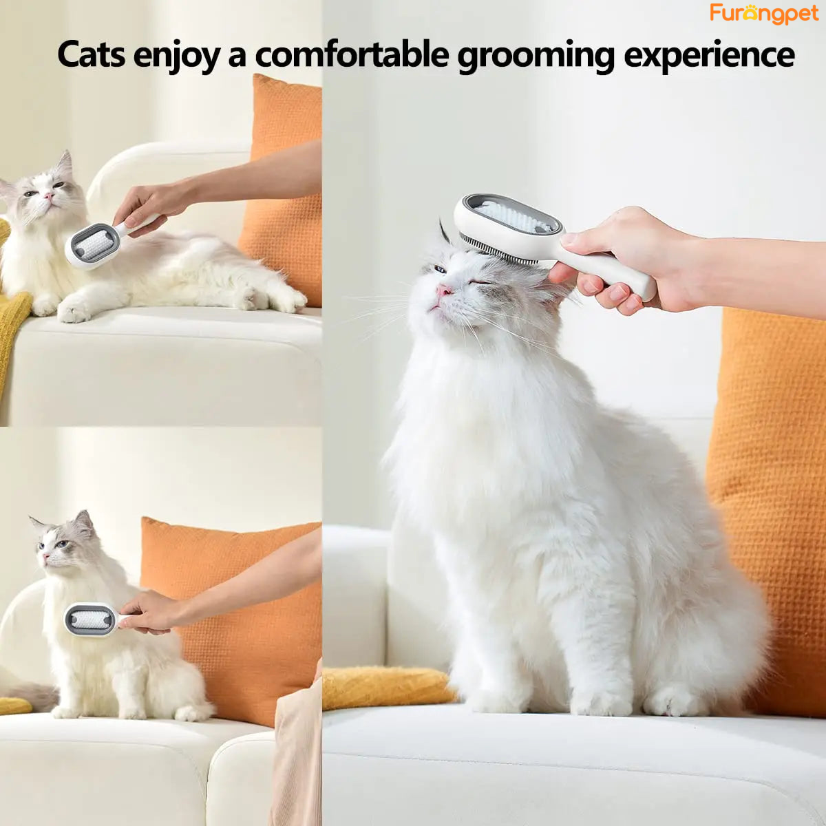 3-in-1 Pet Brush with Water Tank for Cats & Dogs