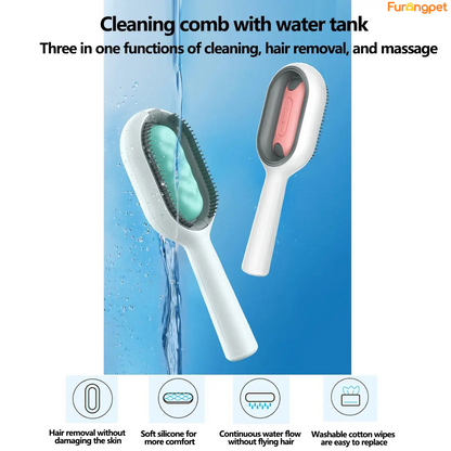 3-in-1 Pet Brush with Water Tank for Cats & Dogs