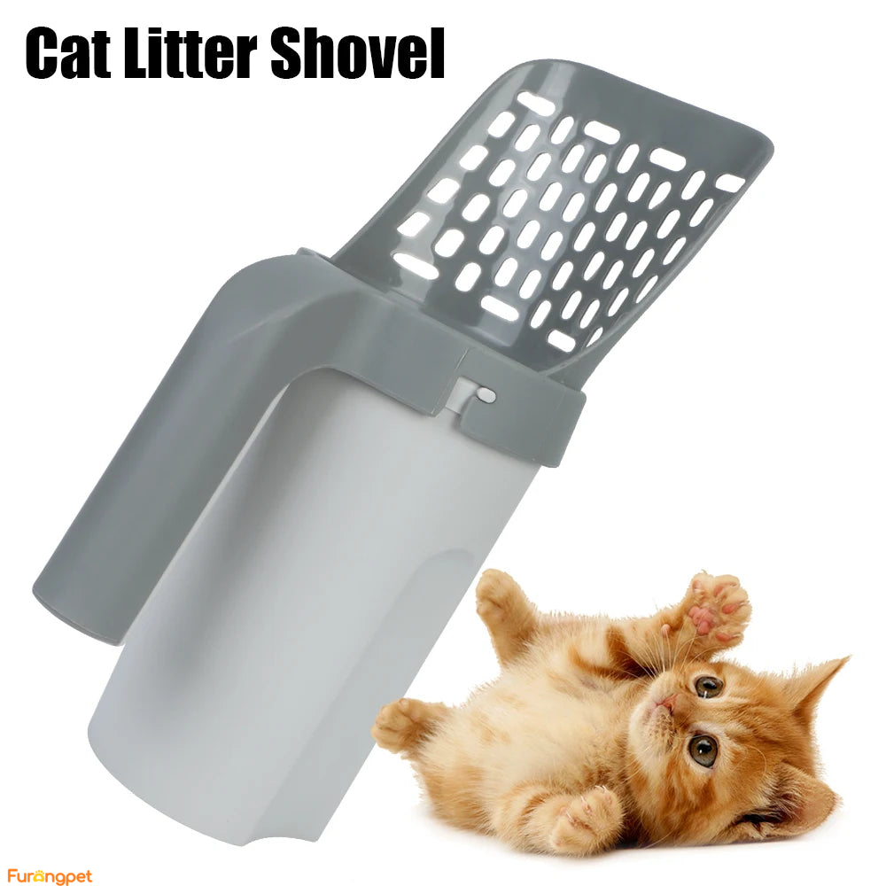 Self-Cleaning Cat Litter Scoop with Integrated Waste Bin