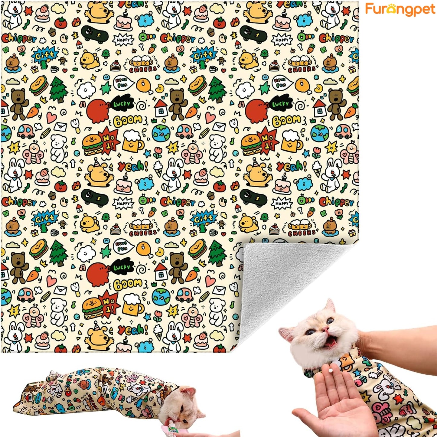 Cat Calming Grooming Wrap Blanket