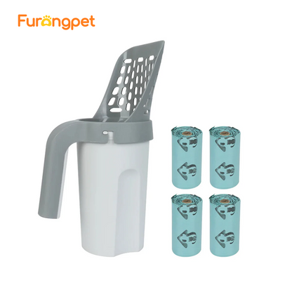 Self-Cleaning Cat Litter Scoop with Integrated Waste Bin