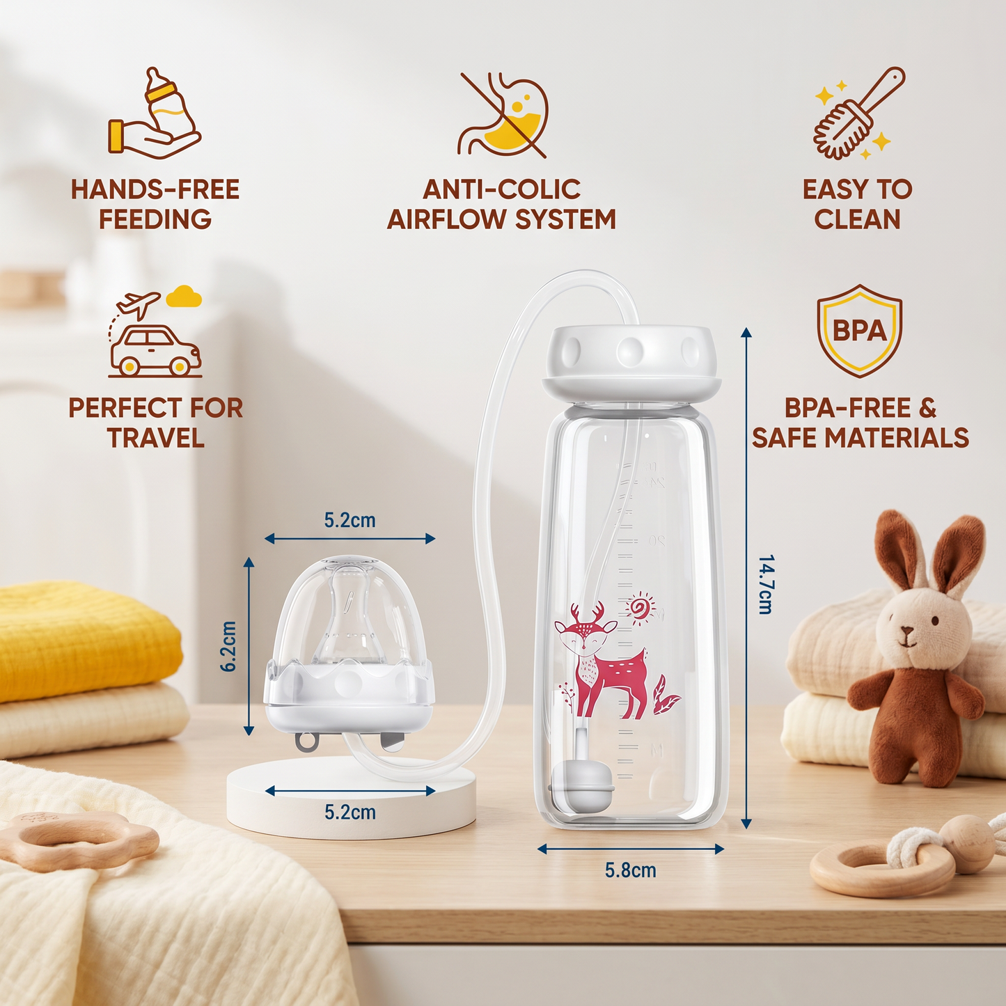Self-Feeding Hands-Free Baby Bottle