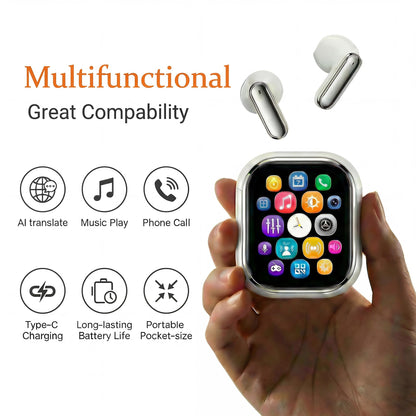 Bluetooth Hi-Fi ANC Headphones LED Touch Screen AI Translator