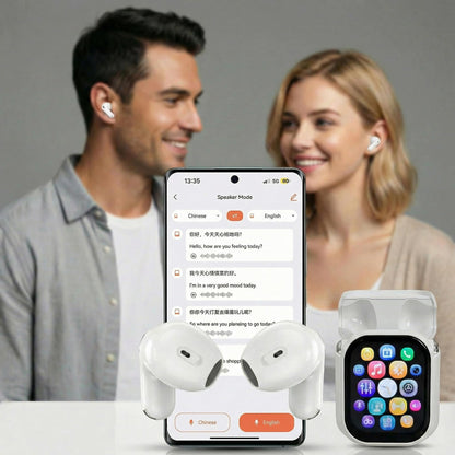 Bluetooth Hi-Fi ANC Headphones LED Touch Screen AI Translator
