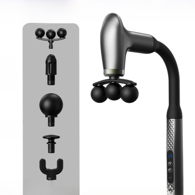 Long-Handle Deep Tissue Massage Gun for Neck, Shoulders & Back