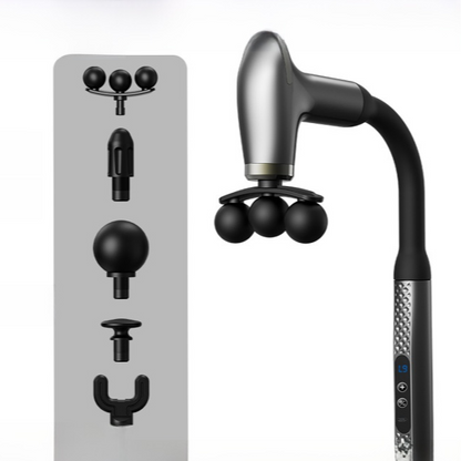 Long-Handle Deep Tissue Massage Gun for Neck, Shoulders & Back