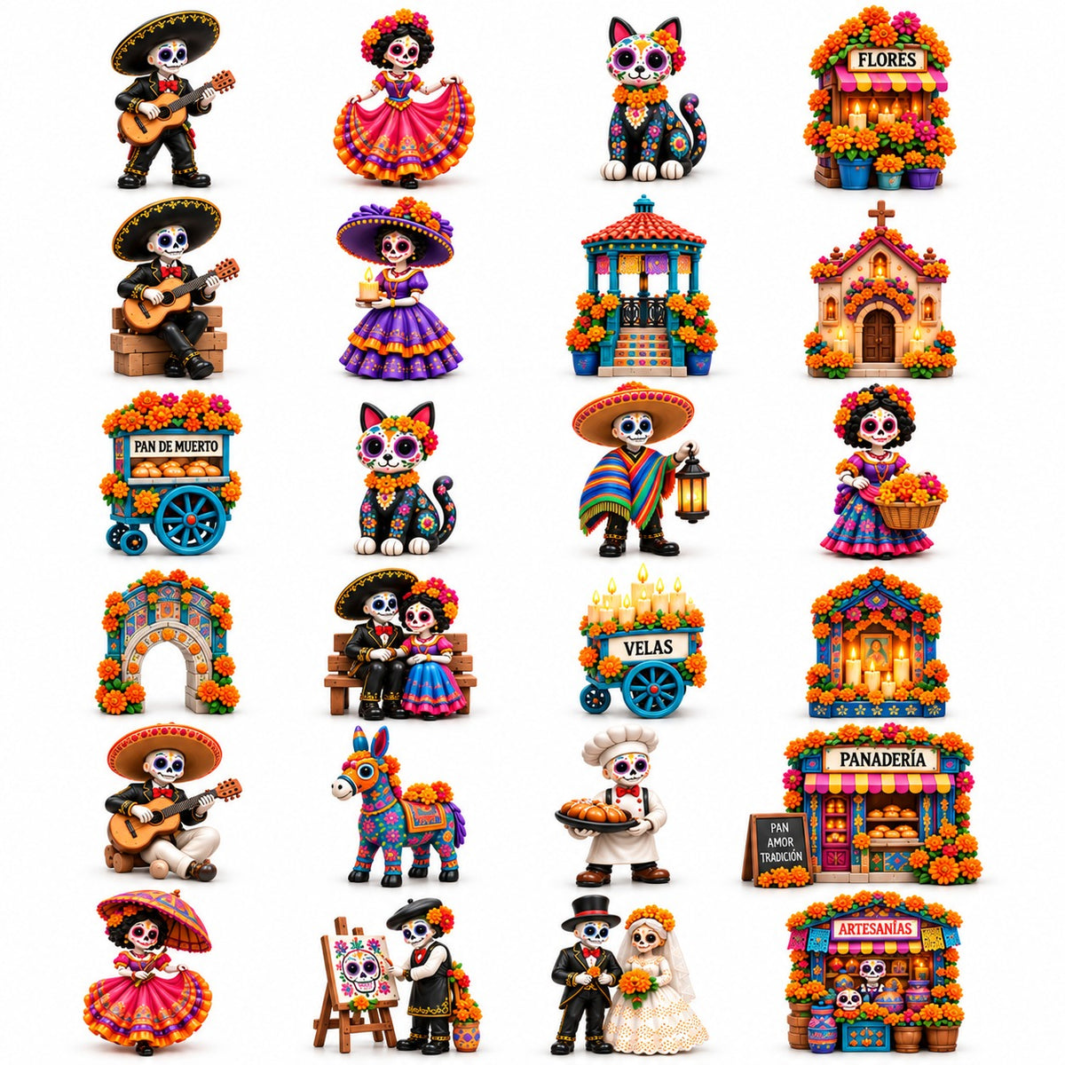 💀 Pueblo del Dia de Muertos 2026 – 24-Day Day of the Dead Collectible Countdown Calendar with 24 Unique Miniatures